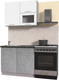 Миниатюра изображения товара Кухонный гарнитур Интерлиния Мила Пластик 1.0 В (мрамор/белый/кастилло темный)