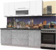 Миниатюра изображения товара Кухонный гарнитур Интерлиния Мила Пластик 2.1 В (мрамор/белый/кастилло темный)