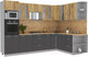 Миниатюра изображения товара Кухонный гарнитур Интерлиния Мила 1.88x3.0 правая (дуб золотой/антрацит/дуб бунратти)