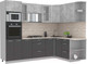Миниатюра изображения товара Кухонный гарнитур Интерлиния Мила 1.68x2.6 правая (бетон/антрацит/травертин)