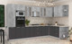Миниатюра изображения товара Кухонный гарнитур Интерлиния Мила 1.88x3.4 правая (бетон/антрацит/травертин)