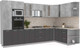 Миниатюра изображения товара Кухонный гарнитур Интерлиния Мила 1.88x3.4 правая (бетон/антрацит/травертин)