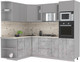 Миниатюра изображения товара Кухонный гарнитур Интерлиния Мила 1.68x2.4 левая (серебристый/бетон/бискайская сосна)