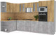 Миниатюра изображения товара Кухонный гарнитур Интерлиния Мила 1.68x3.4 левая (дуб золотой/бетон/дуб бунратти)
