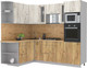 Миниатюра изображения товара Кухонный гарнитур Интерлиния Мила 1.68x2.4 левая (дуб белый/дуб золотой/дуб бунратти)