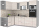 Миниатюра изображения товара Кухонный гарнитур Интерлиния Мила 1.68x2.6 левая (вудлайн кремовый/опал светлый)