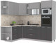 Миниатюра изображения товара Кухонный гарнитур Интерлиния Мила 1.68x2.4 левая (серебристый/антрацит/опал светлый)