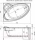 Миниатюра изображения товара Ванна акриловая Aquanet Mayorca 150x100 L (с каркасом и экраном)