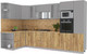 Миниатюра изображения товара Кухонный гарнитур Интерлиния Мила 1.68x3.4 левая (серебристый/дуб золотой/дуб бунратти)