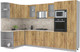 Миниатюра изображения товара Кухонный гарнитур Интерлиния Мила 1.68x3.2 левая (дуб золотой/дуб золотой/опал светлый)