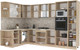 Миниатюра изображения товара Кухонный гарнитур Интерлиния Мила 1.88x3.2 левая (дуб золотой/дуб золотой/опал светлый)
