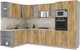 Миниатюра изображения товара Кухонный гарнитур Интерлиния Мила 1.88x3.2 левая (дуб золотой/дуб золотой/опал светлый)