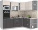 Миниатюра изображения товара Кухонный гарнитур Интерлиния Мила 1.68x2.4 правая (вудлайн кремовый/антрацит/опал светлый)