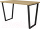 Миниатюра изображения товара Обеденный стол Дабер 012 / С12.12.2.9 (опора металл черный/гикори натуральный)