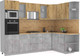 Миниатюра изображения товара Кухонный гарнитур Интерлиния Мила 1.68x2.8 правая (дуб золотой/бетон/дуб бунратти)