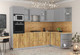 Миниатюра изображения товара Кухонный гарнитур Интерлиния Мила 1.68x2.8 правая (серебристый/дуб золотой/дуб бунратти)