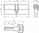 Миниатюра изображения товара Цилиндровый механизм замка Стандарт Z.F.80-5K SN (35x10x35)