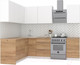 Миниатюра изображения товара Кухонный гарнитур Интермебель Микс Топ-28 2x1.72м левый (белый премиум/дуб крафт золотой/венато)