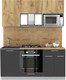 Миниатюра изображения товара Кухонный гарнитур Интерлиния Мила 1.7 ВТ (дуб золотой/антрацит/дуб бунратти)