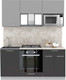 Миниатюра изображения товара Кухонный гарнитур Интерлиния Мила 1.7 ВТ (серебристый/антрацит/опал светлый)