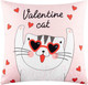 Миниатюра изображения товара Подушка декоративная Этель Valentine Cat / 5309886 (40x40, велюр)