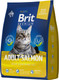 Миниатюра изображения товара Сухой корм для кошек Brit Premium Cat Adult Salmon / 5049622 (8кг)