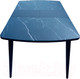 Миниатюра изображения товара Обеденный стол Васанти Плюс БРФ 120/152x80/1Р (черный мрамор мателак/опоры черные)