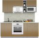 Миниатюра изображения товара Кухонный гарнитур Интерлиния Мила Пластик 2.0 (капучино/капучино глянец опал светлый)