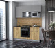 Миниатюра изображения товара Кухонный гарнитур Интерлиния Мила 1.7 ВТ (серебристый/дуб золотой/дуб бунратти)