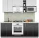Миниатюра изображения товара Кухонный гарнитур Интерлиния Мила Пластик 2.0 (черный/белый глянец/опал светлый)