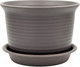 Миниатюра изображения товара Вазон BOTANICA Cycle + поддон (18.5x13см, серый/коричневый)