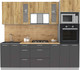 Миниатюра изображения товара Кухонный гарнитур Интерлиния Мила 2.4 ВТ (дуб золотой/антрацит/дуб бунратти)