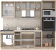 Миниатюра изображения товара Кухонный гарнитур Интерлиния Мила 2.4 ВТ (серебристый/бетон/бискайская сосна)