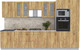Миниатюра изображения товара Кухонный гарнитур Интерлиния Мила 3.4 ВТ (дуб золотой/дуб золотой/опал светлый)