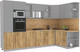 Миниатюра изображения товара Кухонный гарнитур Интерлиния Мила 1.68x3.2 правая (серебристый/дуб золотой/дуб бунратти)