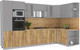 Миниатюра изображения товара Кухонный гарнитур Интерлиния Мила 1.68x3.4 правая (серебристый/дуб золотой/дуб бунратти)