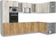 Миниатюра изображения товара Кухонный гарнитур Интерлиния Мила 1.68x3.2 правая (дуб белый/дуб золотой/дуб бунратти)