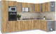 Миниатюра изображения товара Кухонный гарнитур Интерлиния Мила 1.88x3.4 правая (дуб золотой/дуб золотой/опал светлый)