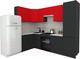 Миниатюра изображения товара Кухонный гарнитур ВерсоМебель Эко-8 1.4x2.7 левая (красный чили/антрацит/ст.мрамор итальянский)
