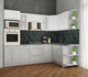 Миниатюра изображения товара Кухонный гарнитур Интерлиния Мила Пластик 1.68x2.6 правая (мрамор/белый глянец/кастилло темный)