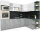 Миниатюра изображения товара Кухонный гарнитур Интерлиния Мила Пластик 1.68x2.6 правая (мрамор/белый глянец/кастилло темный)