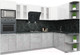 Миниатюра изображения товара Кухонный гарнитур Интерлиния Мила Пластик 1.68x3.0 правая (мрамор/белый глянец/кастилло темный)