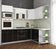 Миниатюра изображения товара Кухонный гарнитур Интерлиния Мила Пластик 1.68x2.4 правая (черный/белый глянец/опал светлый)