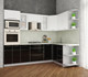 Миниатюра изображения товара Кухонный гарнитур Интерлиния Мила Пластик 1.68x2.6 правая (черный/белый глянец/опал светлый)