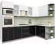 Миниатюра изображения товара Кухонный гарнитур Интерлиния Мила Пластик 1.68x2.8 правая (черный/белый глянец/опал светлый)