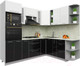Миниатюра изображения товара Кухонный гарнитур Интерлиния Мила Пластик 1.88x2.4 правая (черный/белый глянец/опал светлый)