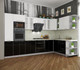Миниатюра изображения товара Кухонный гарнитур Интерлиния Мила Пластик 1.88x3.4 правая (черный/белый глянец/опал светлый)