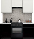 Миниатюра изображения товара Кухонный гарнитур ВерсоМебель Эко-7 1.7 (белый фасадный/черный/ст.мрамор итальянский)