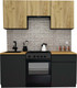 Миниатюра изображения товара Кухонный гарнитур ВерсоМебель Эко-7 1.7 (дуб крафт золотой/антрацит/ст.золотистый дуб)