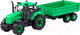 Миниатюра изображения товара Трактор игрушечный Полесье Прогресс с бортовым прицепом / 91260 (зеленый)